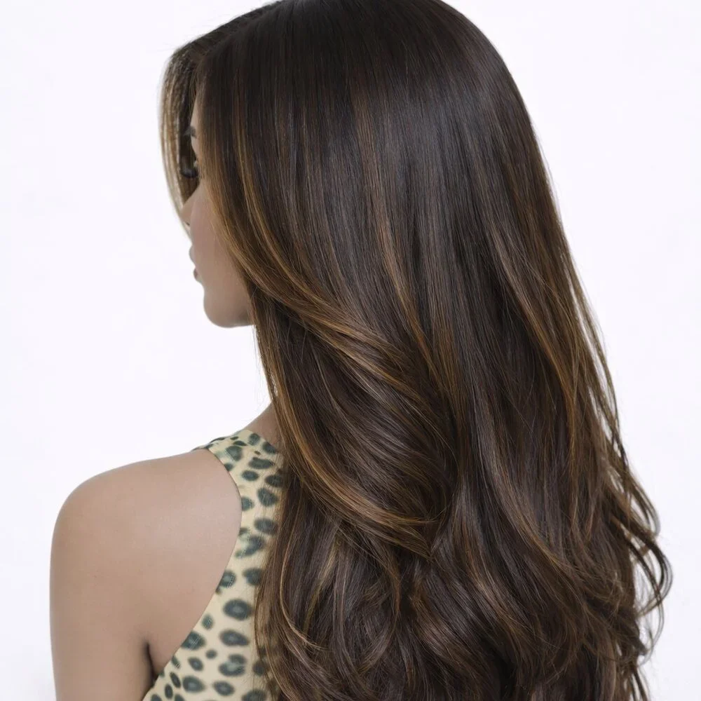 ✨22-26 Inch Layered & Styled Human Hair Lace Wig With Highlights Virgin Color✨ - Picture 5 of 16